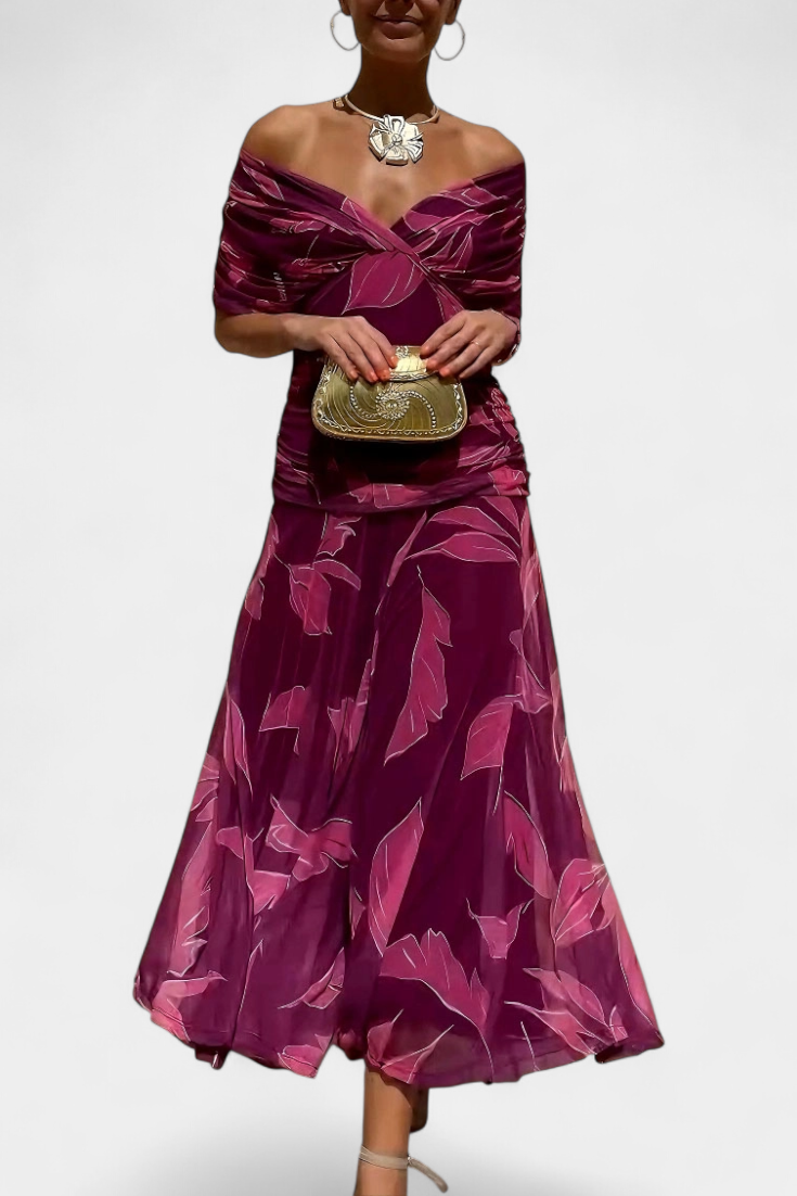 Alondra Vestido Largo con Estampado Floral Fantasía y Escote en V