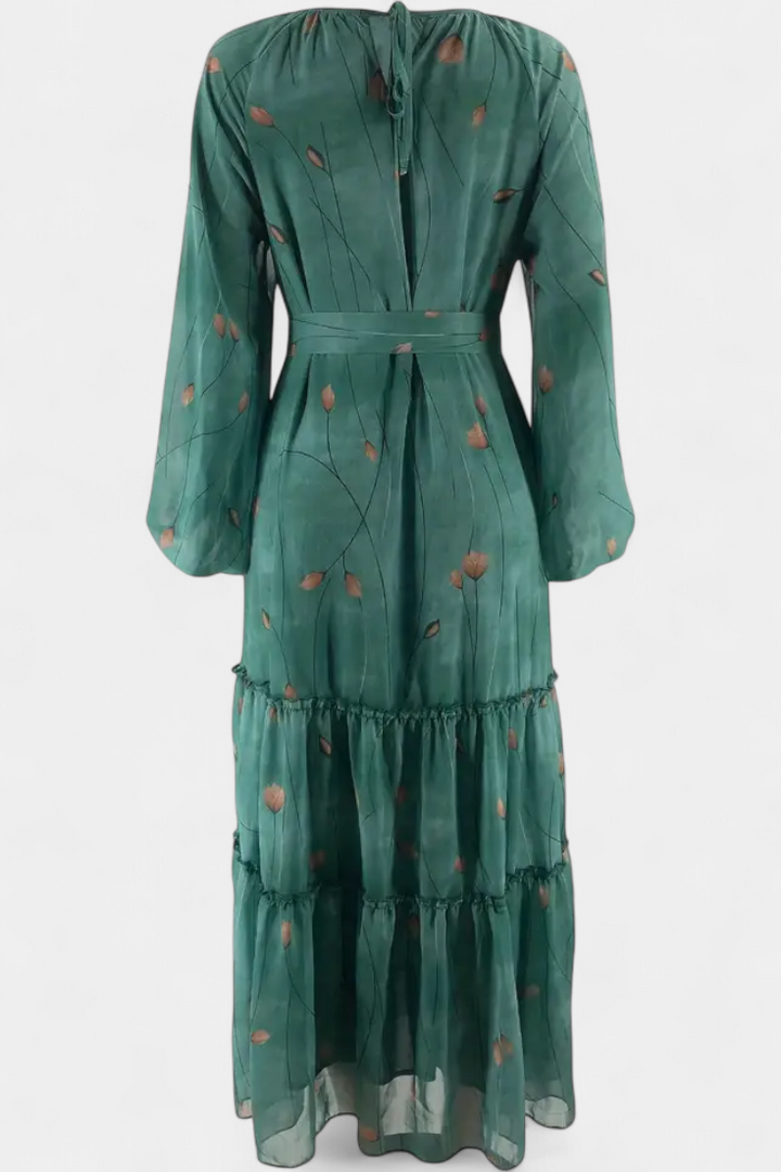 Tavira Vestido Floral de Manga Larga con Cinturón