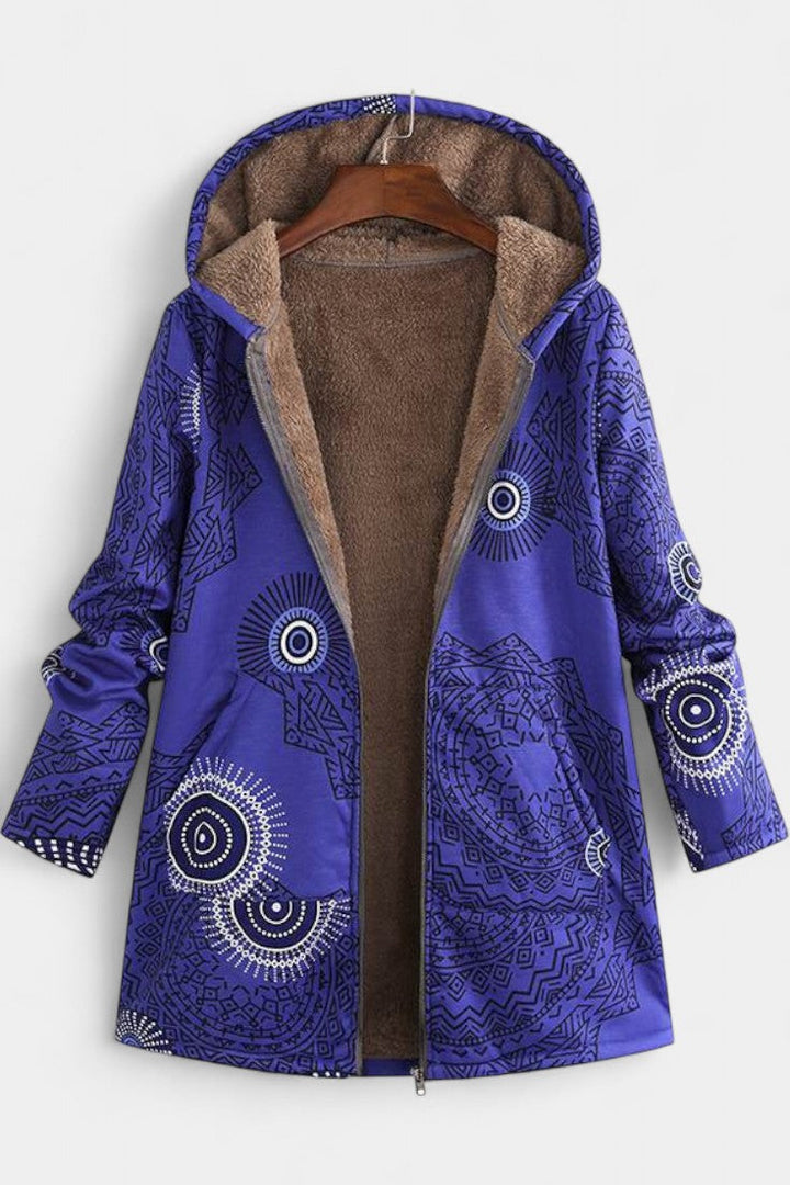 Abrigo Floral de Invierno April con Capucha