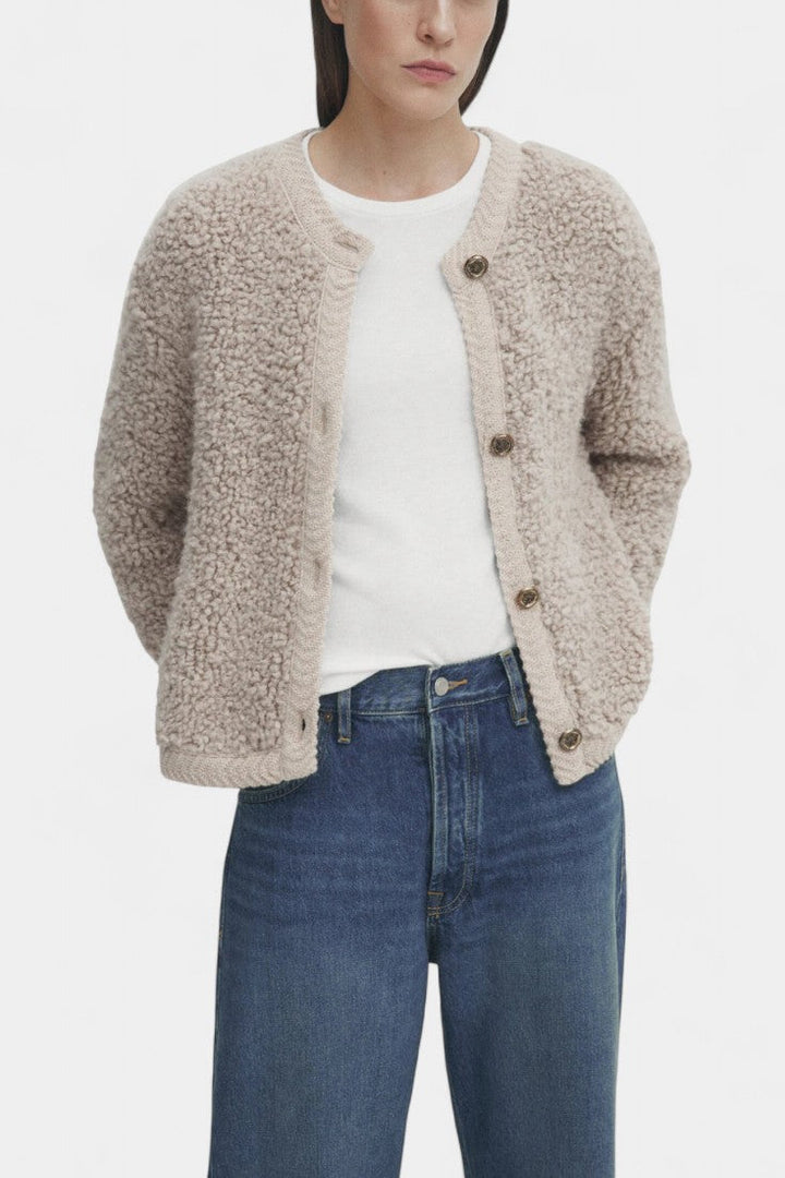 Chenda Cardigan Corto de Textura Peluche