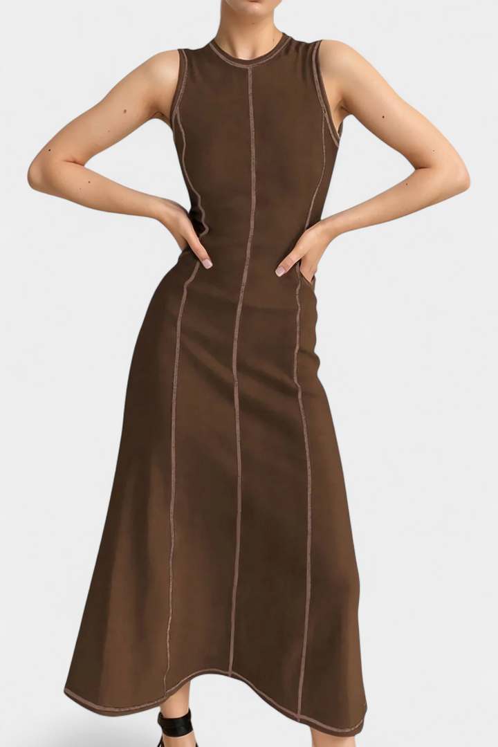 Santona Vestido Maxi Bicolor Sin Mangas