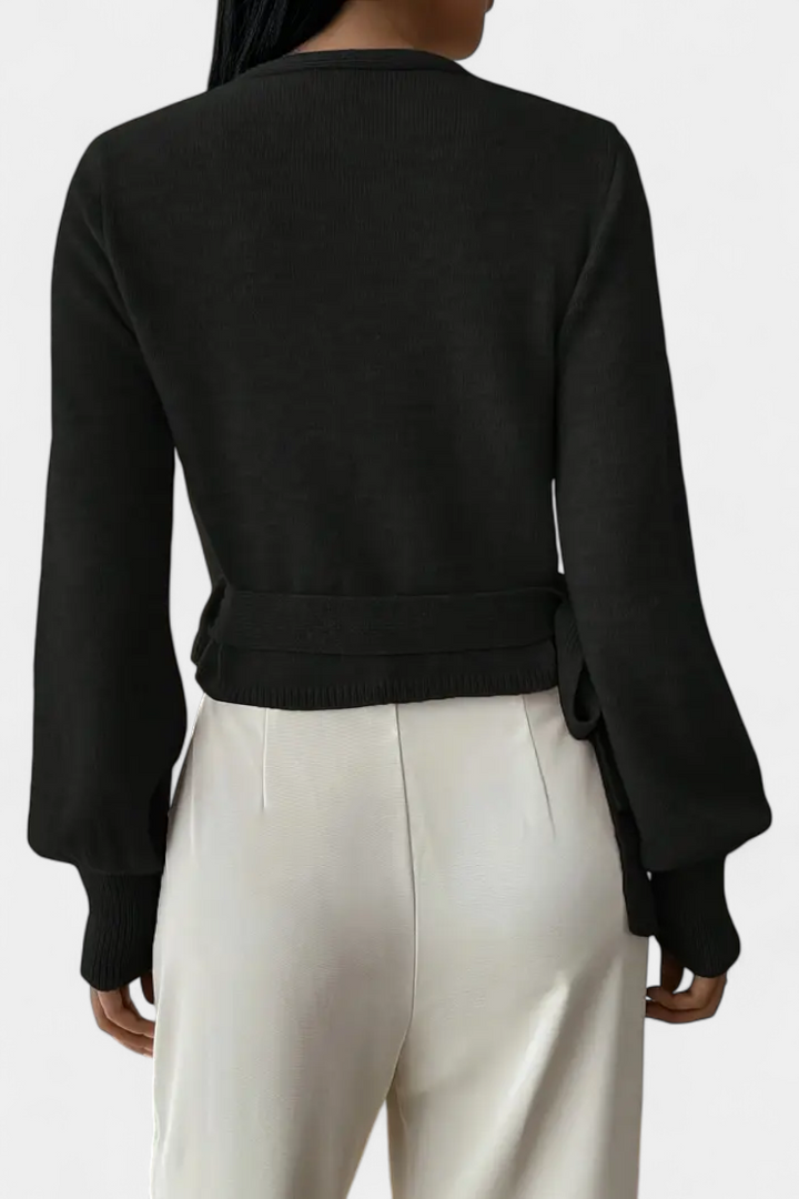 Persephone Suéter con Tirantes Cruzados y Cuello en V