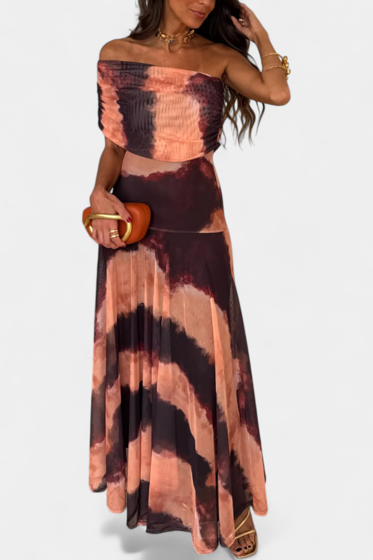 Jessamy Vestido Maxi Tie-Dye de Un Hombro
