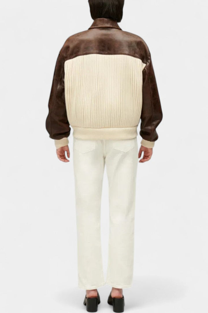 Chaqueta de Punto con Bloques de Color