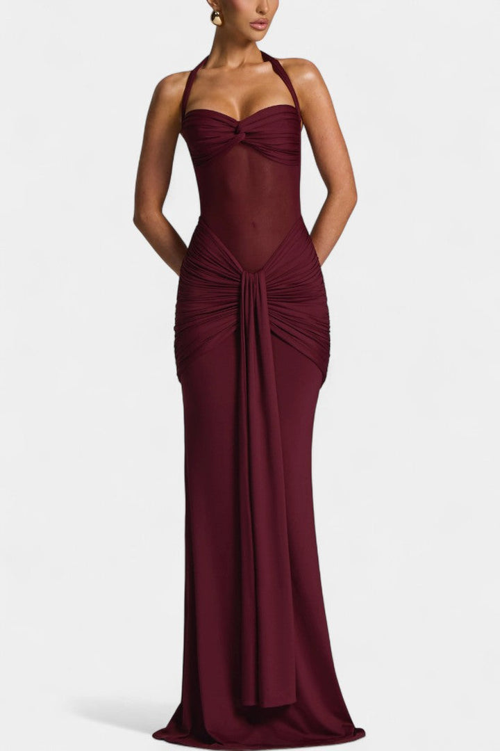 Florian Vestido Maxi con Escote Halter y Silueta Sirena