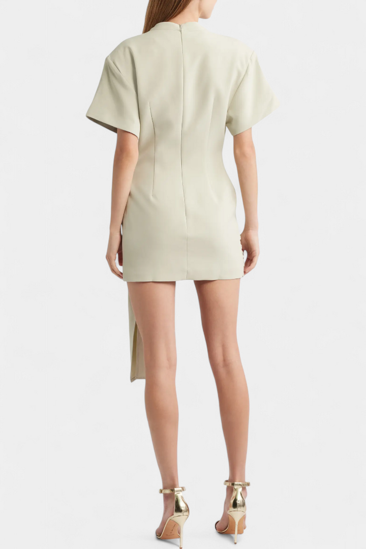 Coraline Mini Dress with Draped Waist and Gold Buckle