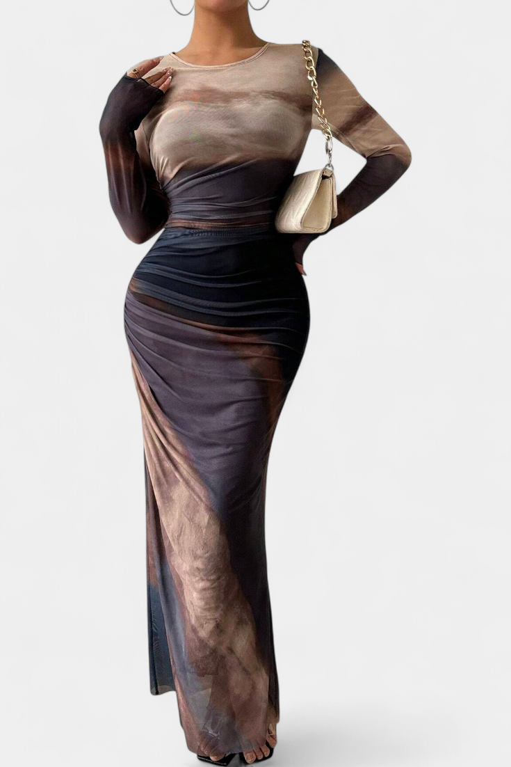 Galene Vestido Midi Ajustado con Capa