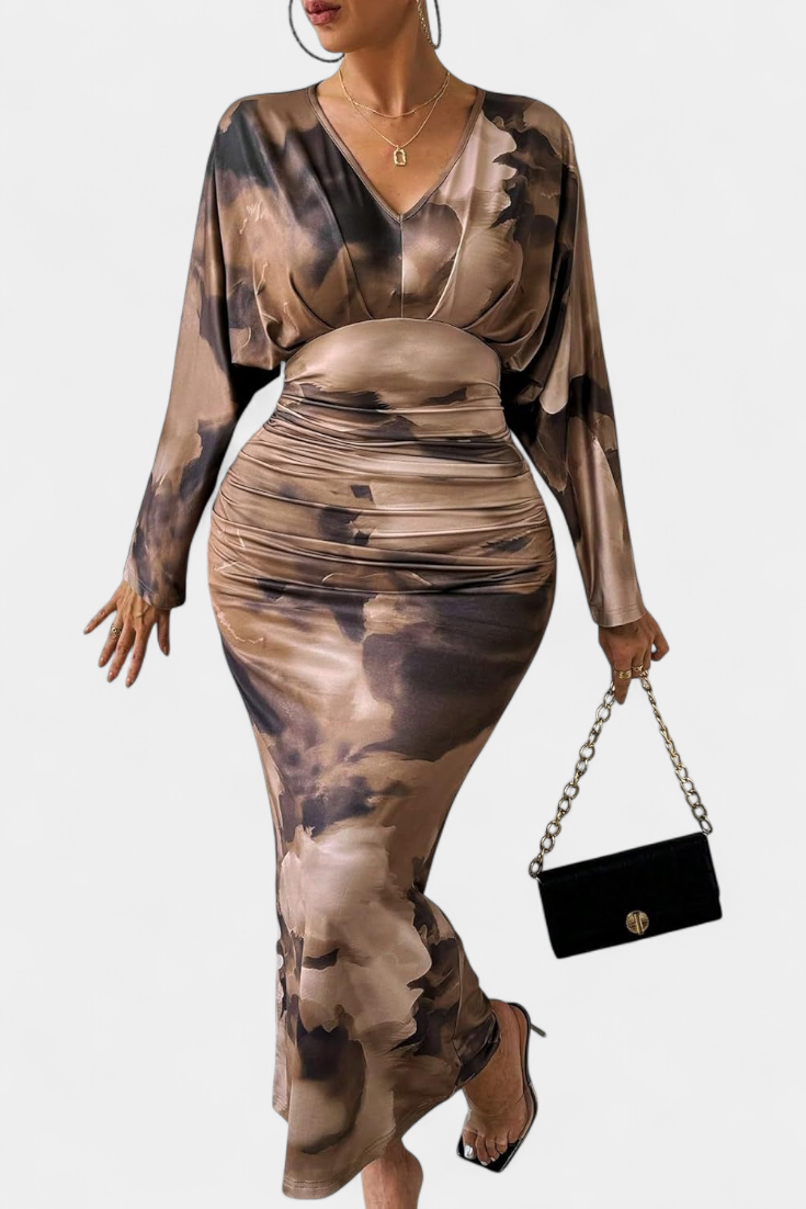 Eulalie Vestido con Mangas Murciélago y Cuello en V