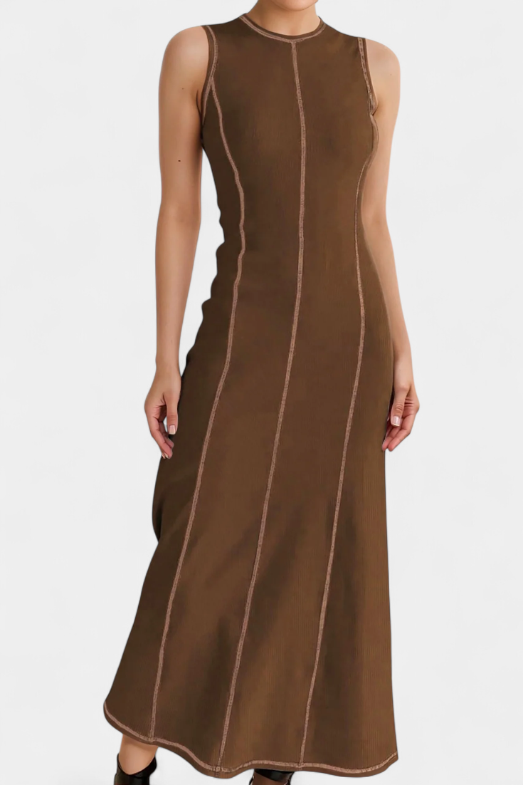 Santona Vestido Maxi Bicolor Sin Mangas