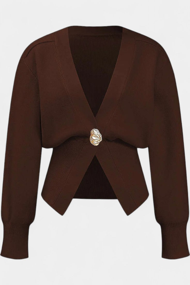 Solferina Cárdigan Liso Dorado