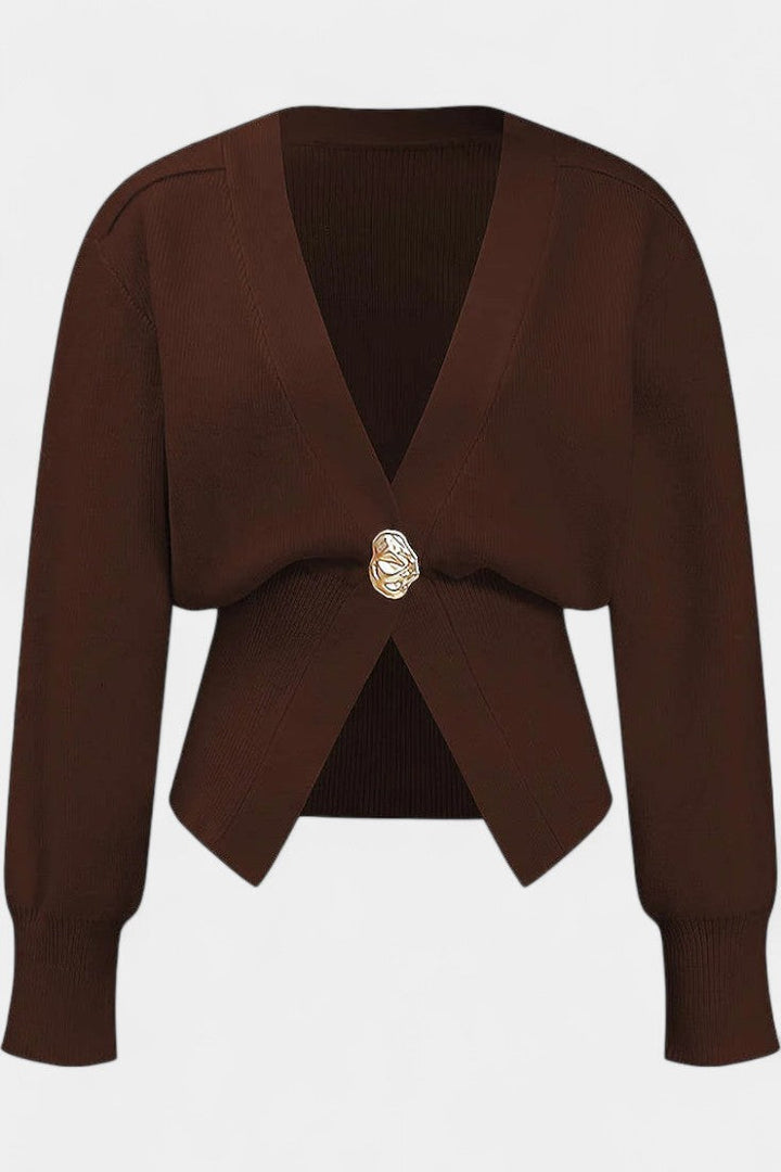 Solferina Cárdigan Liso Dorado