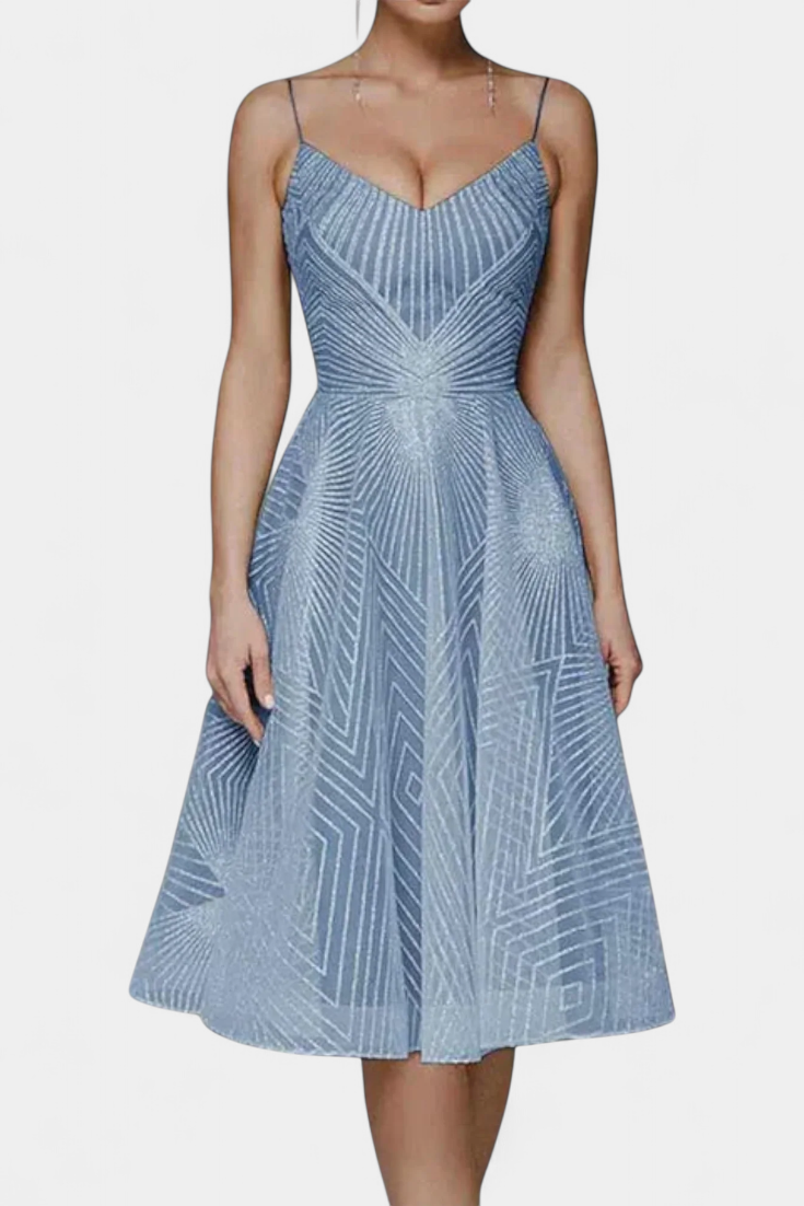 Everleigh Vestido Largo con Bordados y Corte en A