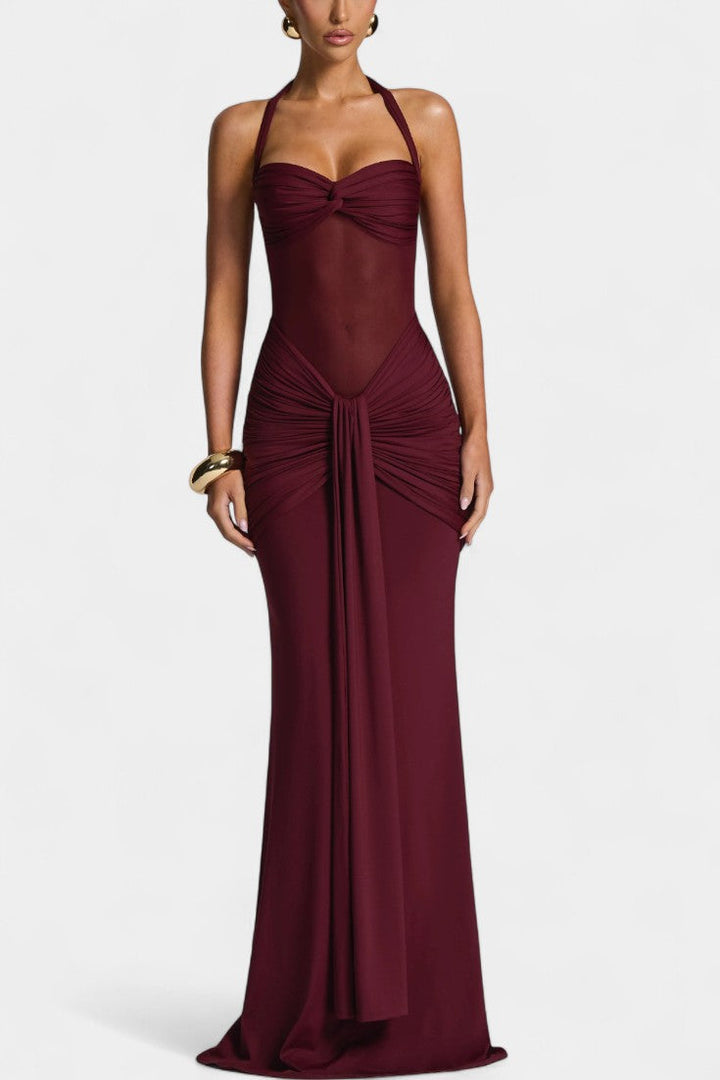 Florian Vestido Maxi con Escote Halter y Silueta Sirena