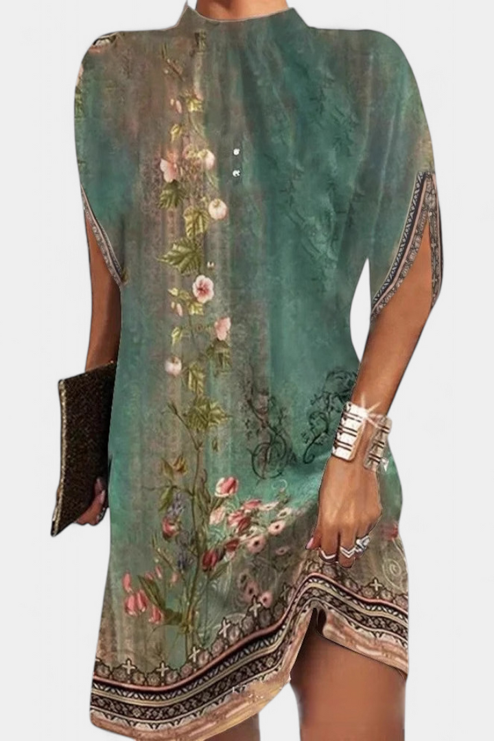 Haruna Vestido Midi Atemporal con Escote Redondo