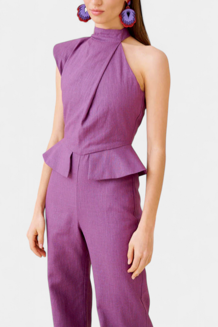 Nerida Mono Largo Asimétrico de Lino y Algodón