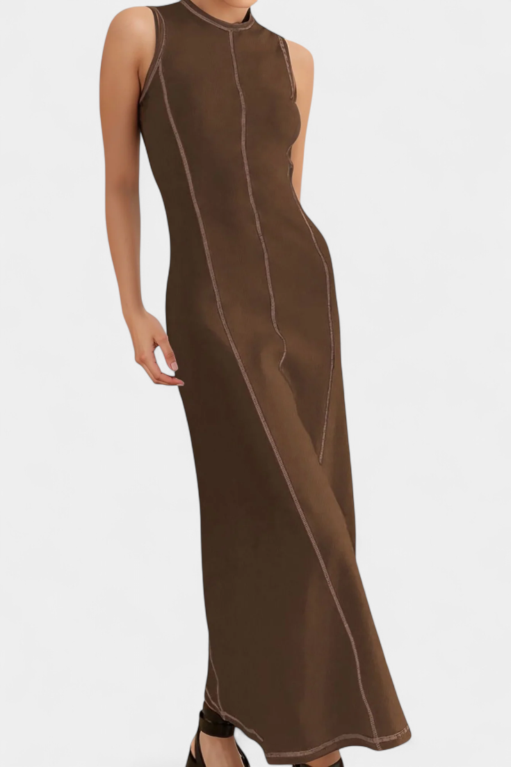 Santona Vestido Maxi Bicolor Sin Mangas