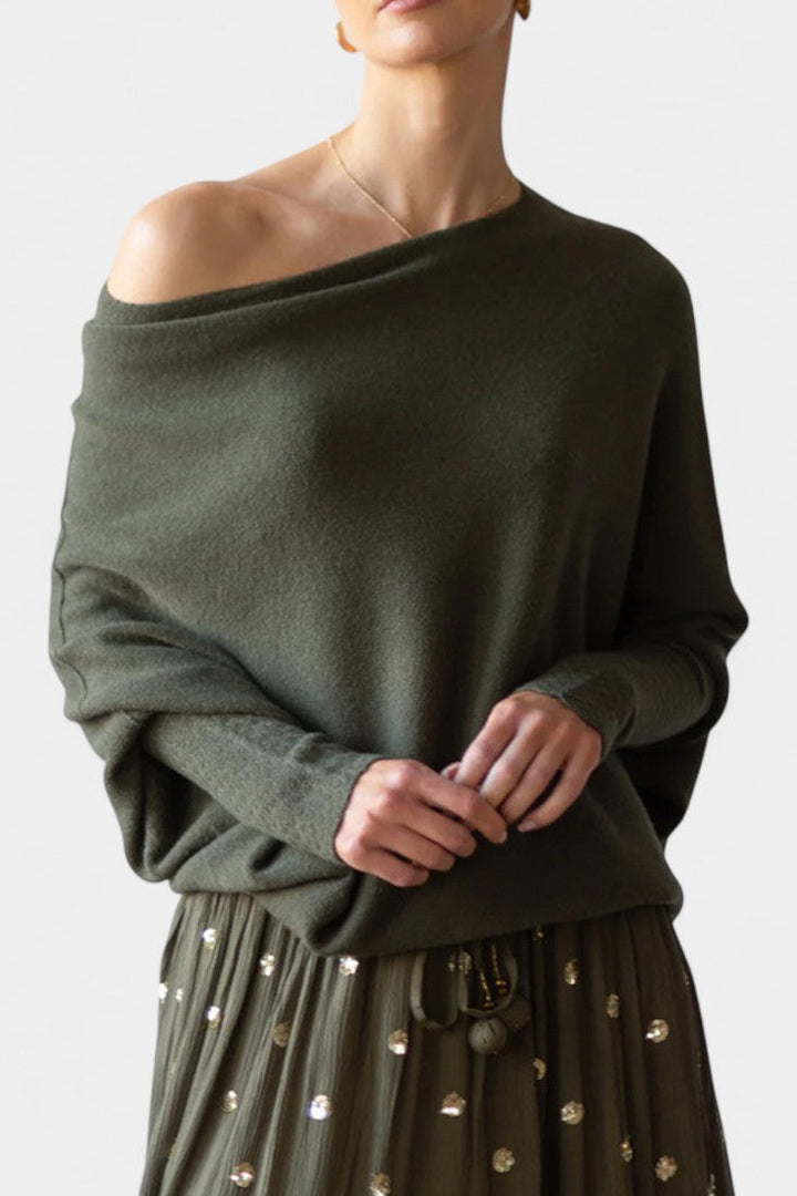 Anna Off-Shoulder Winter Sweater