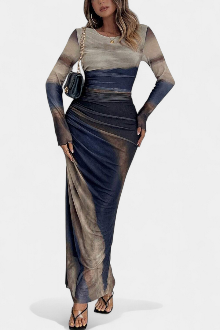 Galene Vestido Midi Ajustado con Capa