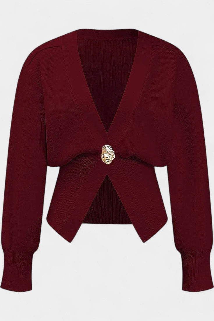 Solferina Cárdigan Liso Dorado