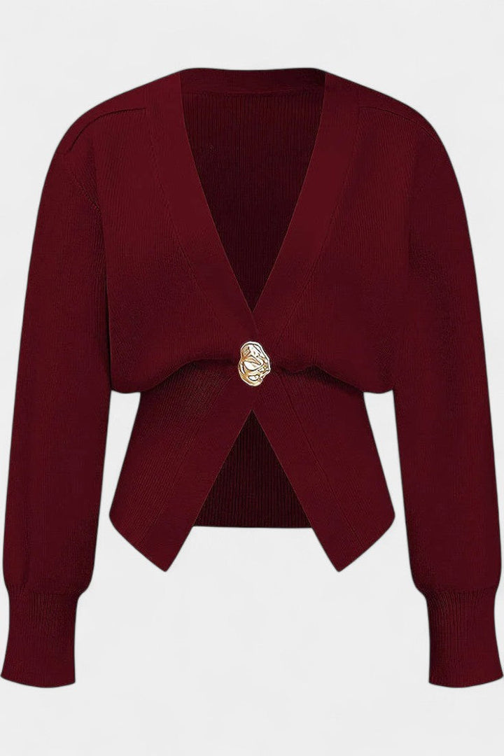 Solferina Cárdigan Liso Dorado