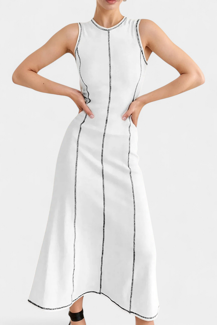 Santona Vestido Maxi Bicolor Sin Mangas