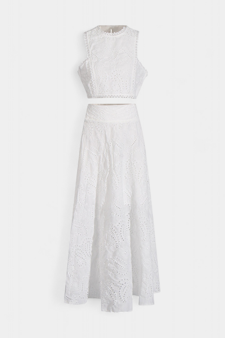 Danitza Conjunto Romántico de Encaje Floral Calado