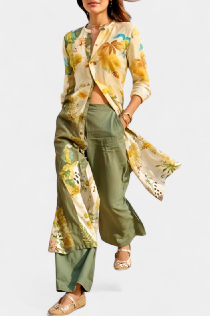 Melvina Coordinated Linen Set with Timeless Style