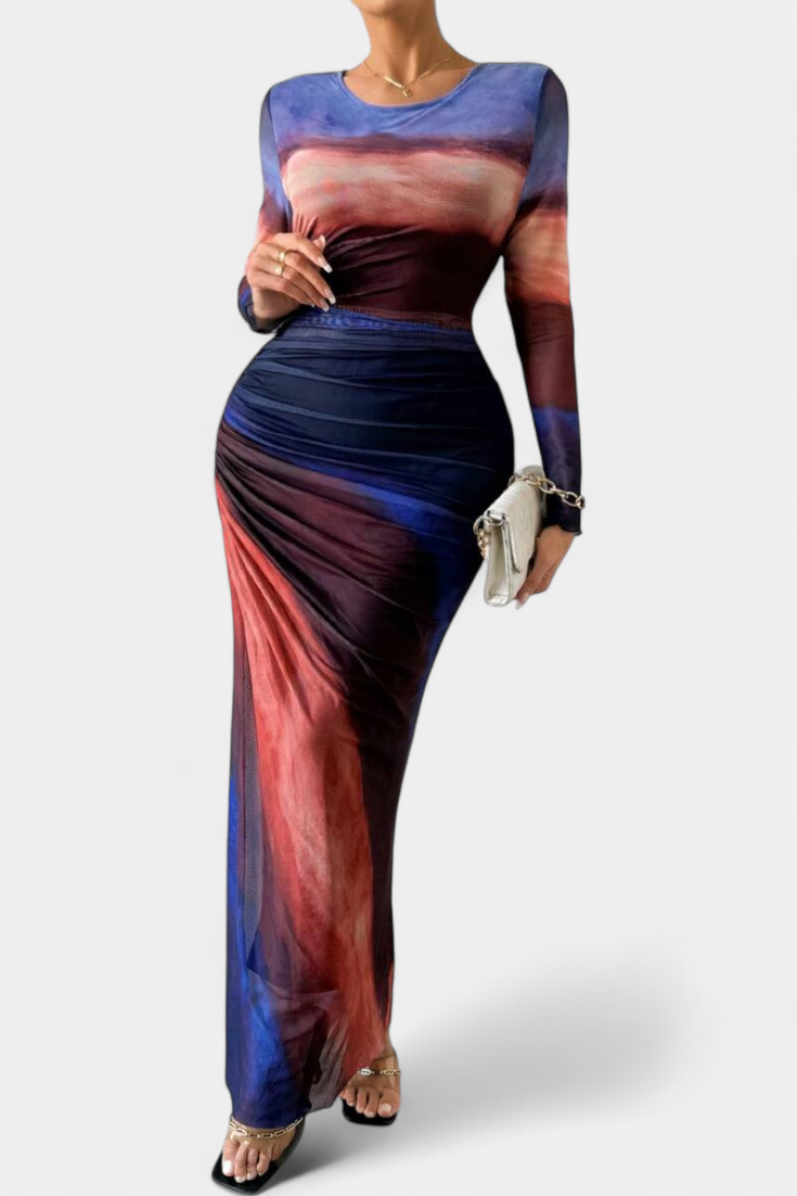 Galene Vestido Midi Ajustado con Capa