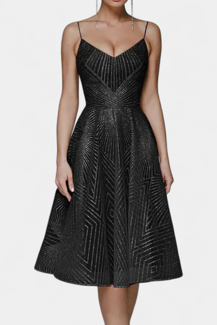 Everleigh Vestido Largo con Bordados y Corte en A