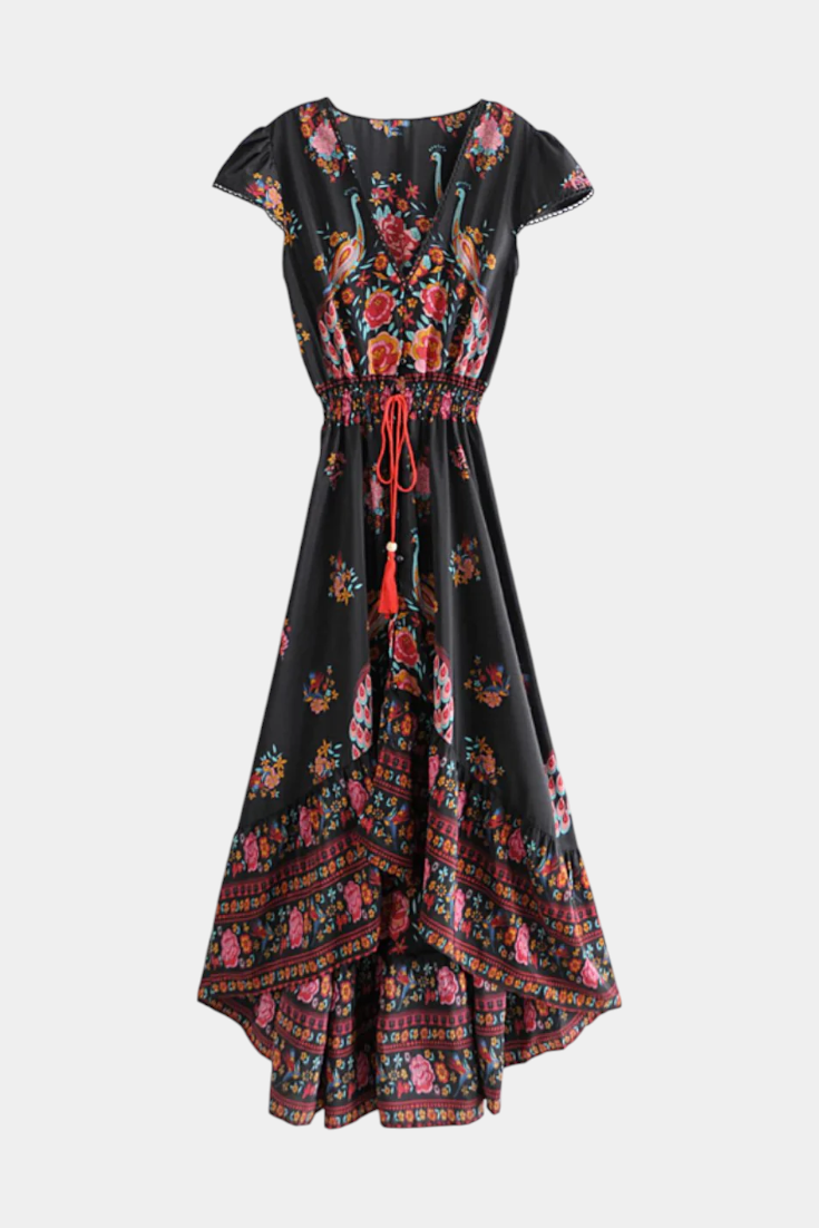 Chiara Vestido Floral Boho Chic con Cintura Ajustable