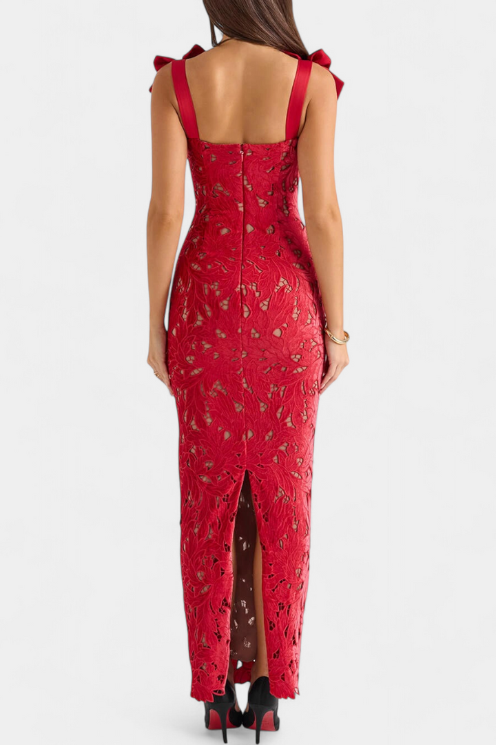 Vasanta Vestido Largo Festivo con Tirantes de Lazo