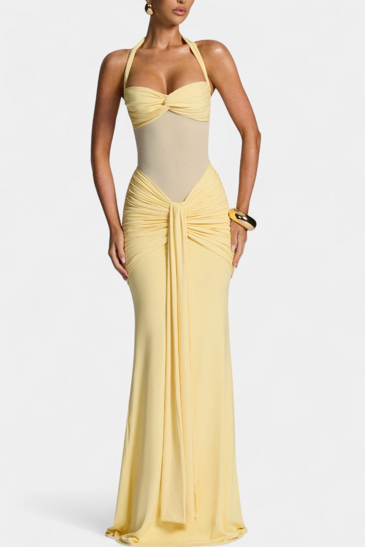 Florian Vestido Maxi con Escote Halter y Silueta Sirena