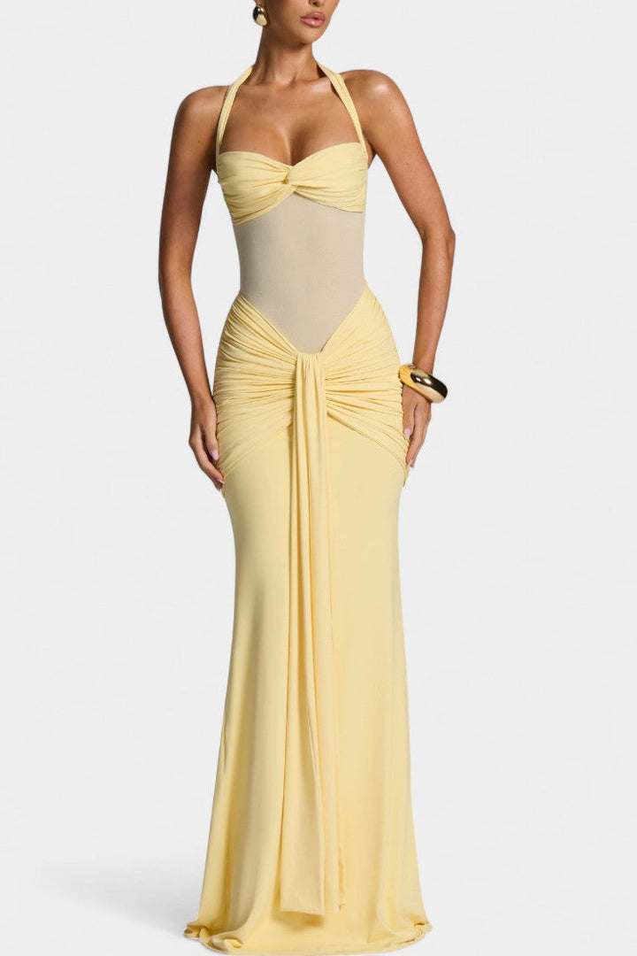 Florian Vestido Maxi con Escote Halter y Silueta Sirena