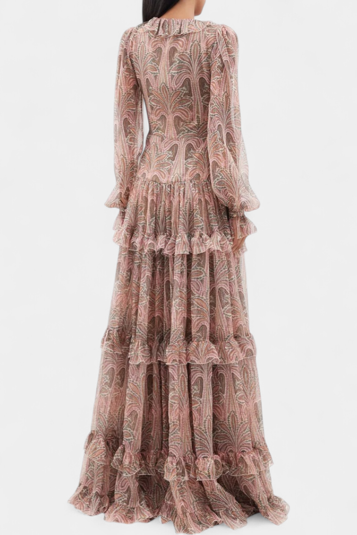 Ayla Vestido Maxi con Estampado Paisley Vintage