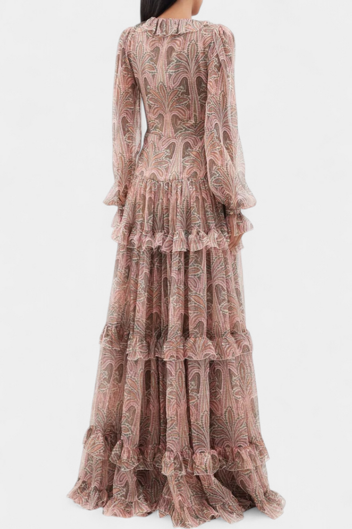 Ayla Vestido Maxi con Estampado Paisley Vintage