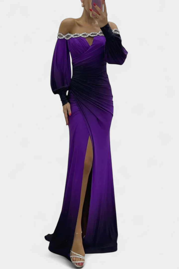 Julitta Maxi Dress Ombre con Hombros Descubiertos