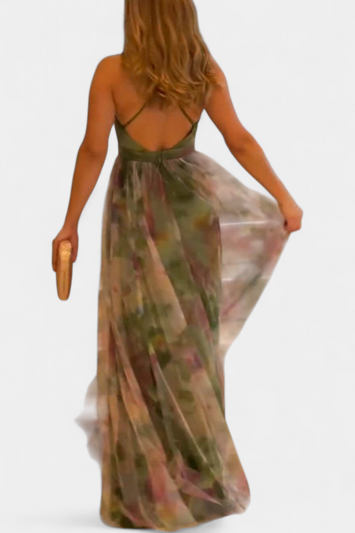 Ingrid Vestido Maxi Floral con Escote en V