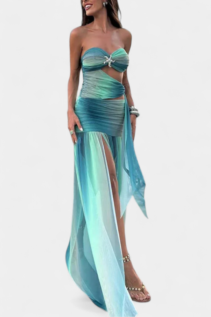 Maisie Vestido Maxi Sin Tirantes de Corte A-Line