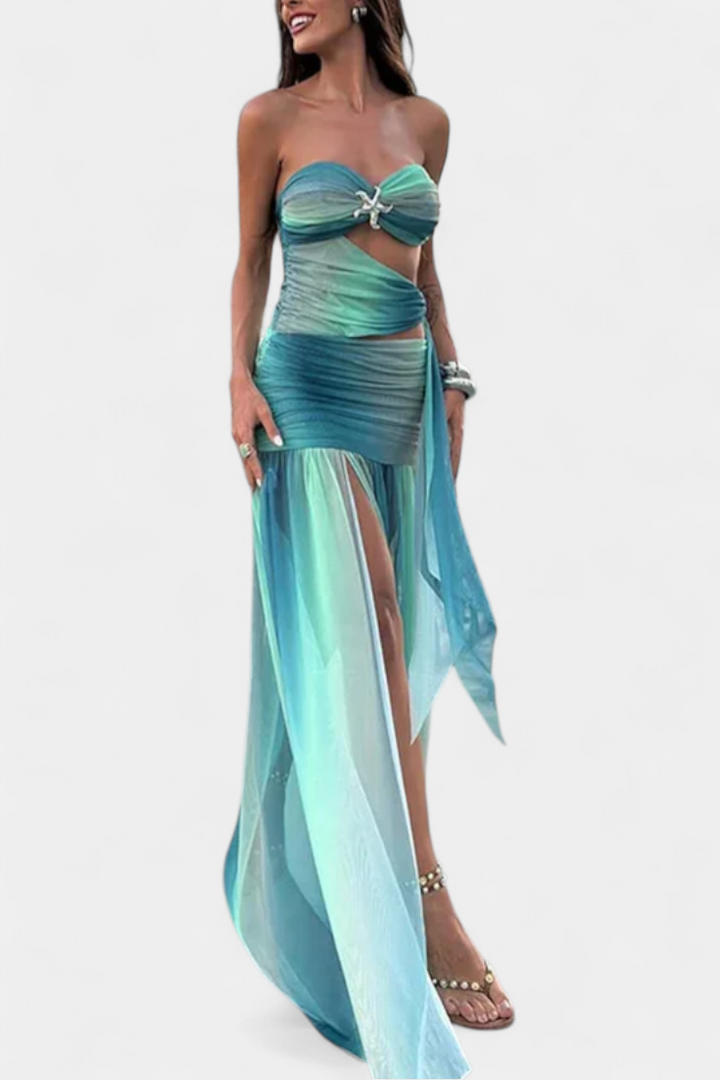 Maisie Vestido Maxi Sin Tirantes de Corte A-Line