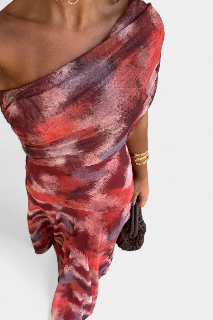 Jessamy Vestido Maxi Tie-Dye de Un Hombro
