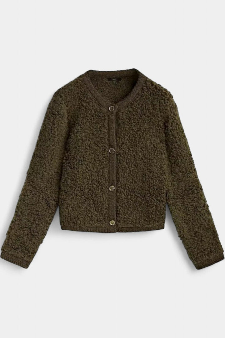 Chenda Cardigan Corto de Textura Peluche