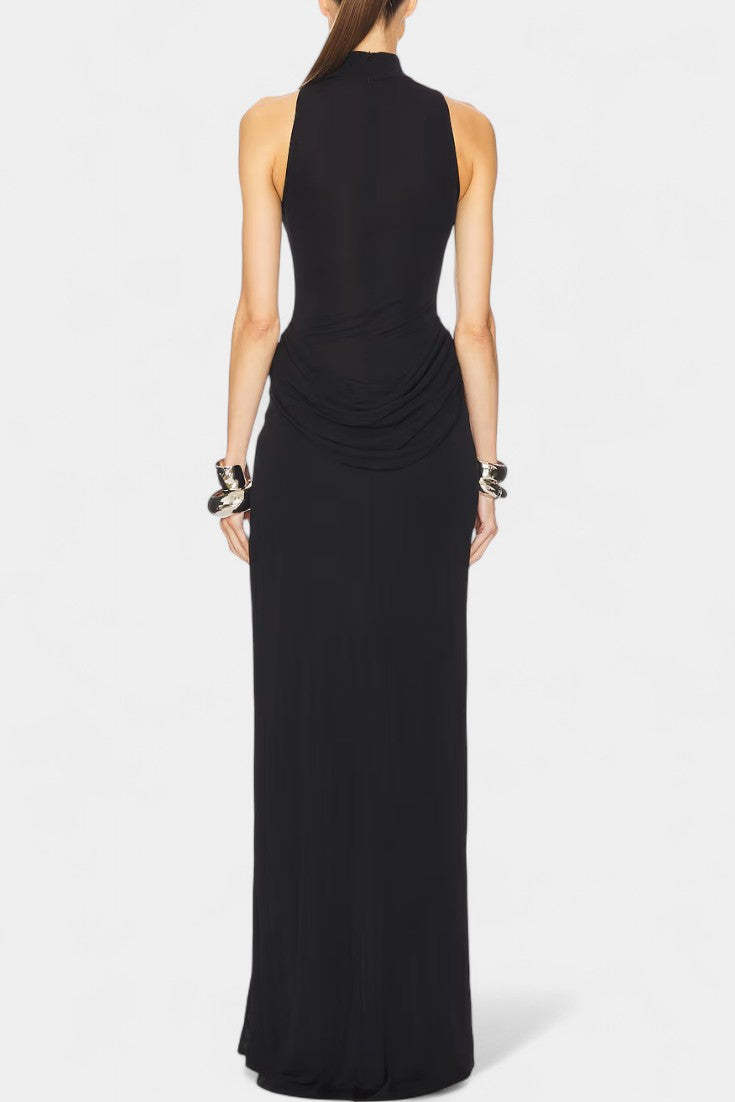 Duchess Vestido Maxi Draped con Abertura Lateral