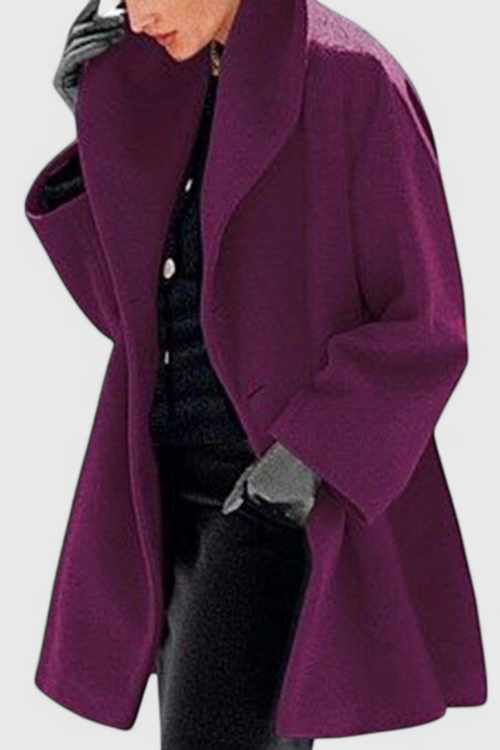 Abrigo Oversized de Mezcla de Lana Harper con Solapa Ancha