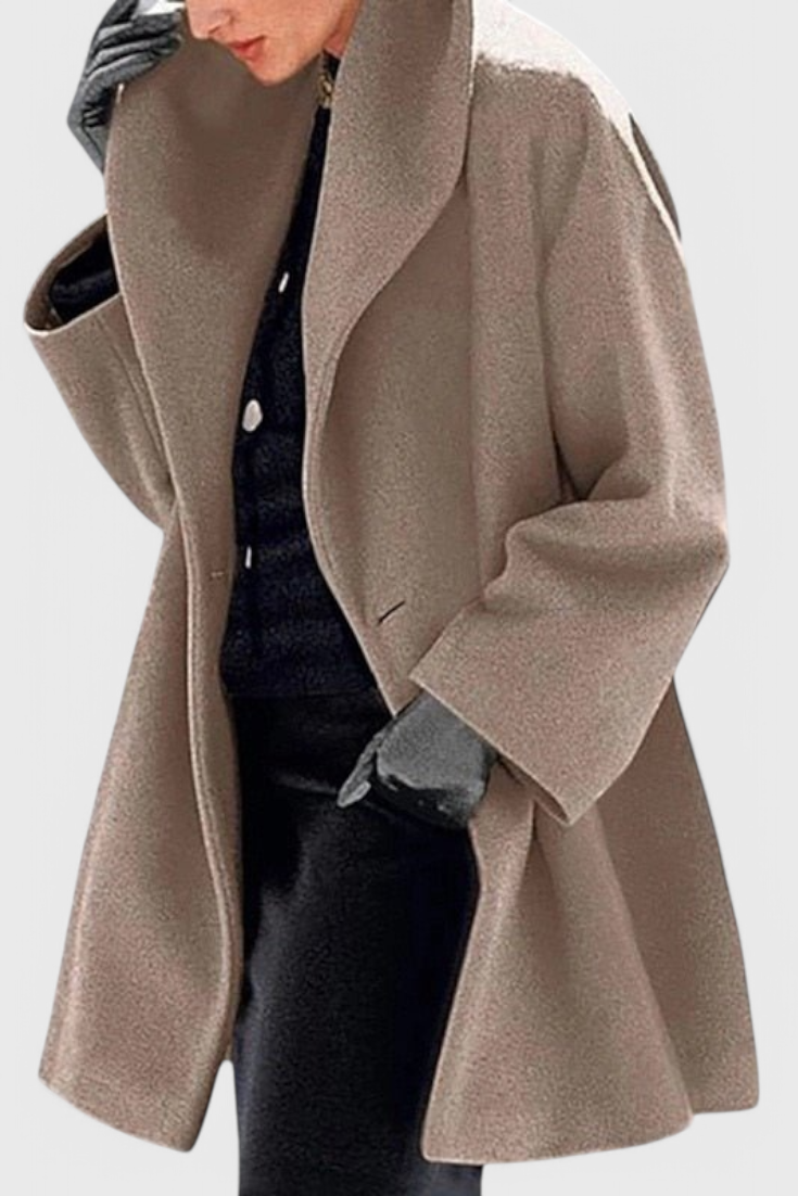Abrigo Oversized de Mezcla de Lana Harper con Solapa Ancha