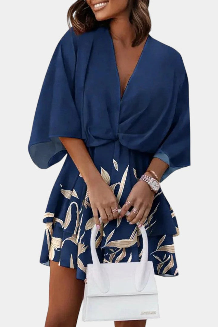 Eliza Vestido Mini con Nudo Frontal y Volantes