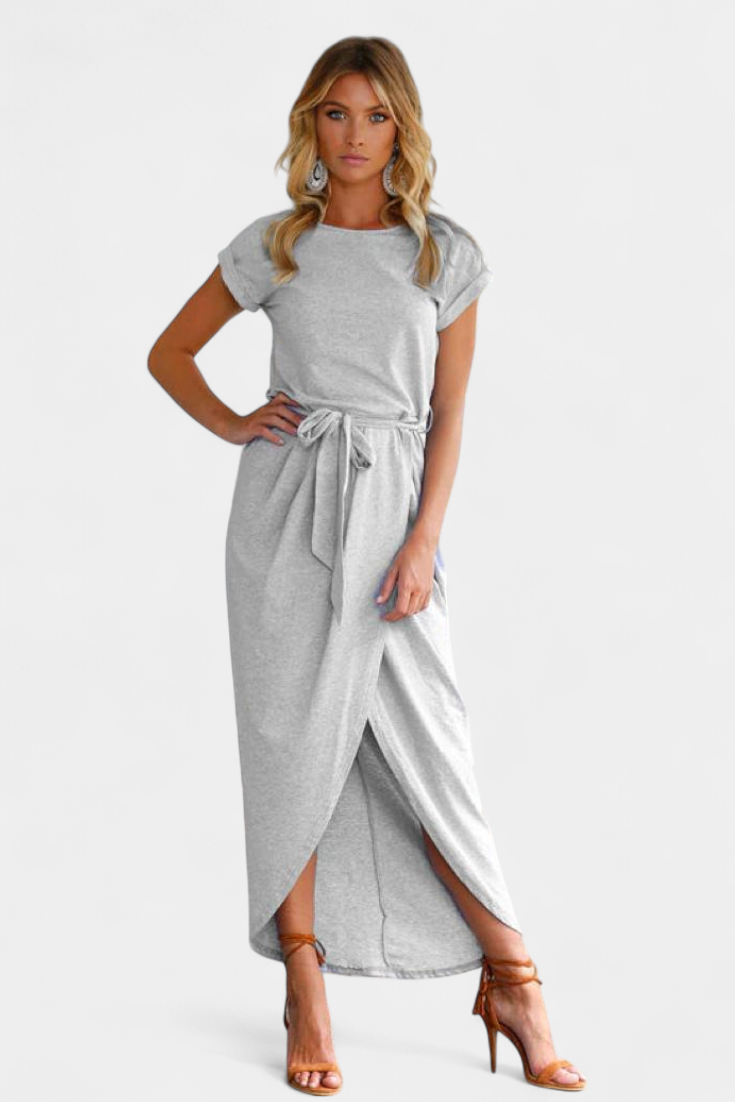 Clarissa Vestido Midi Envolvente con Abertura Lateral