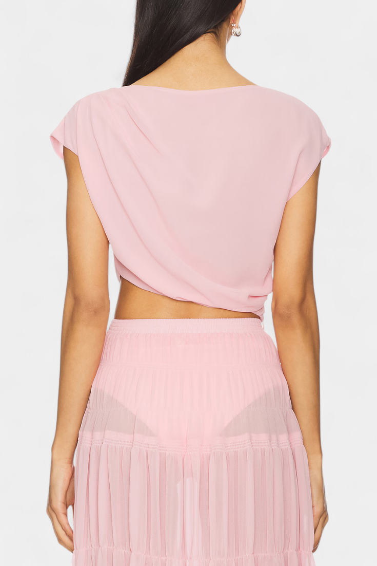 Nalia Falda de Chifón con Cintura Elástica y Capas Vaporosas