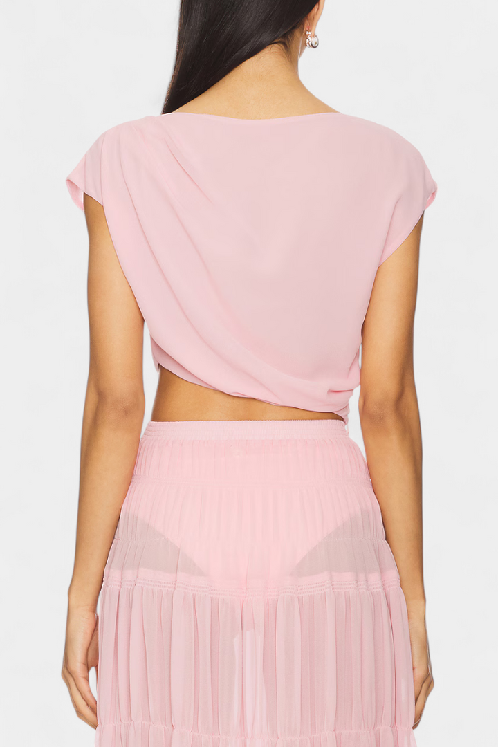 Nalia Falda de Chifón con Cintura Elástica y Capas Vaporosas