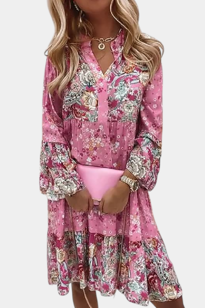 Vera Vestido Mini A-Line Floral Boho