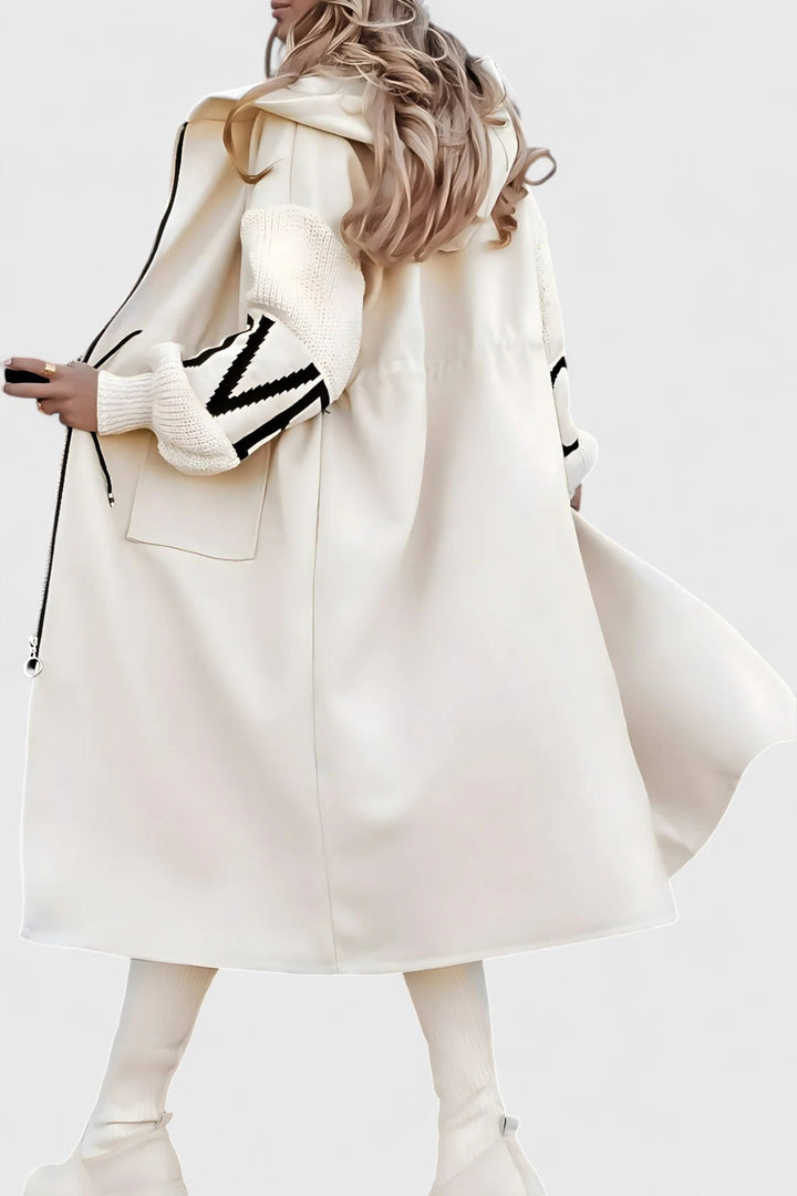 Pilar Chaqueta de mujer con mangas de punto y capucha